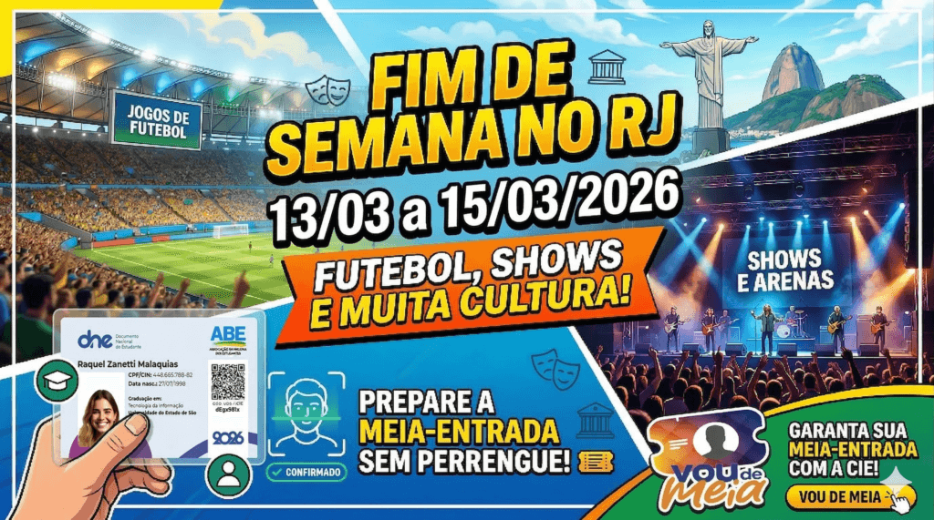 Maiores eventos com meia-entrada no RJ neste fim de semana